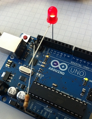 one led on arduino